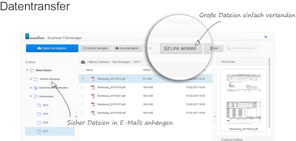 screenshot of Business Filemanager